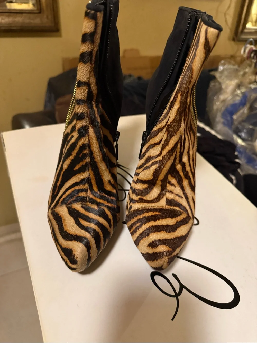 Rachel Roy Tiger-Print Wedge Ankle Boot with Side Zip